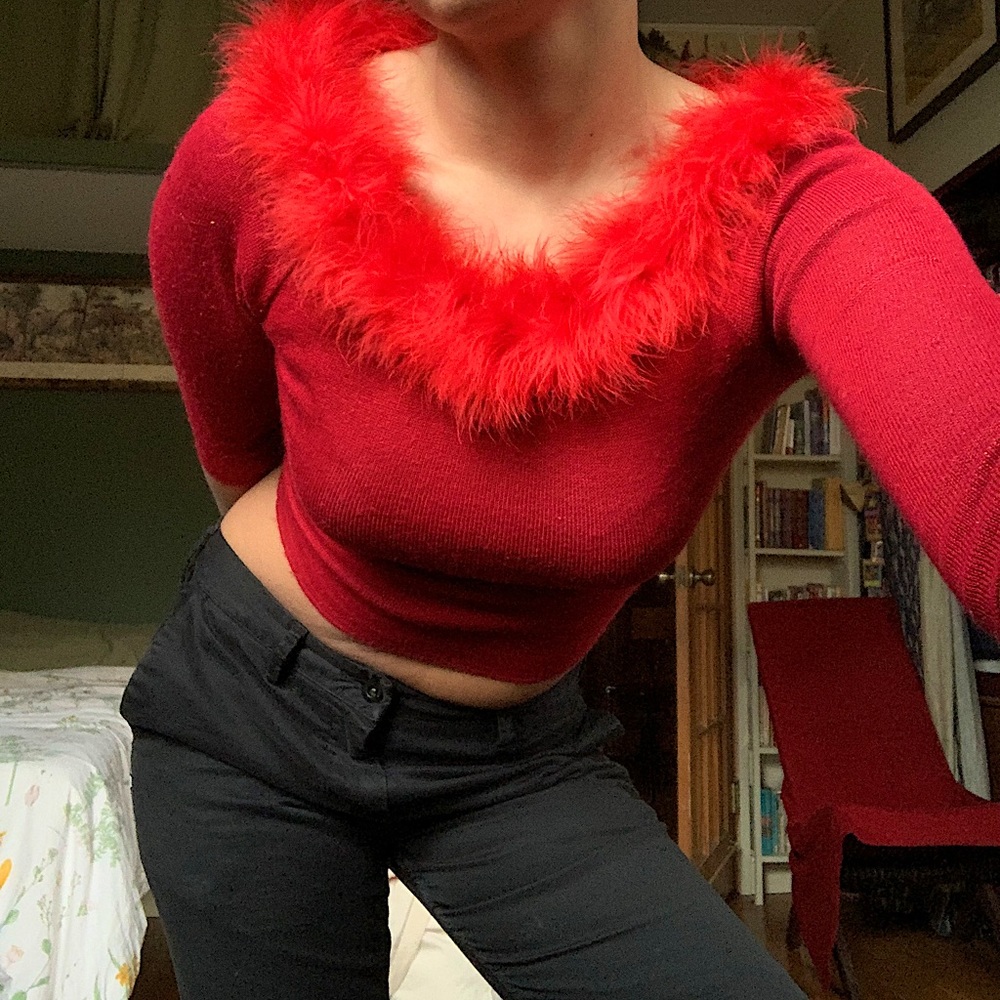 Red fur top